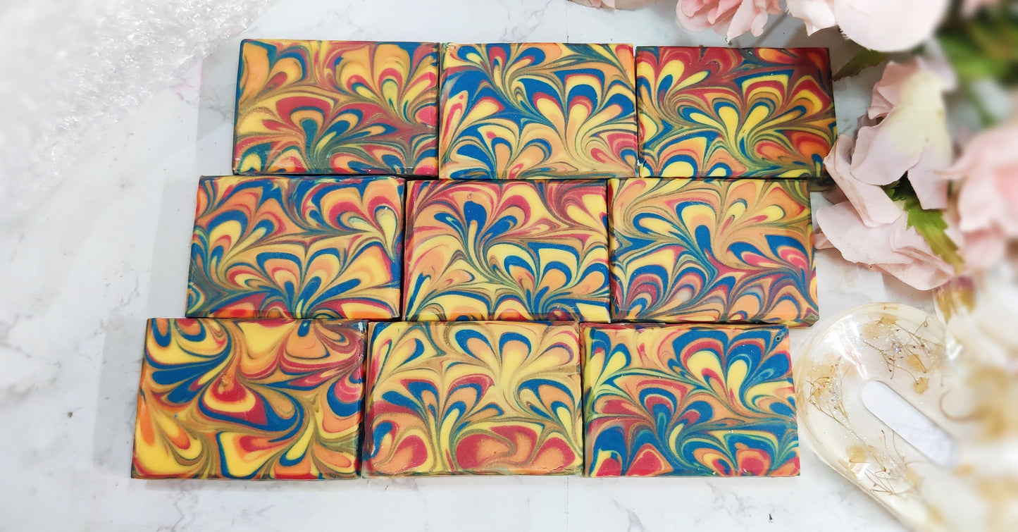 Rainbow swirls Cold Process Soap