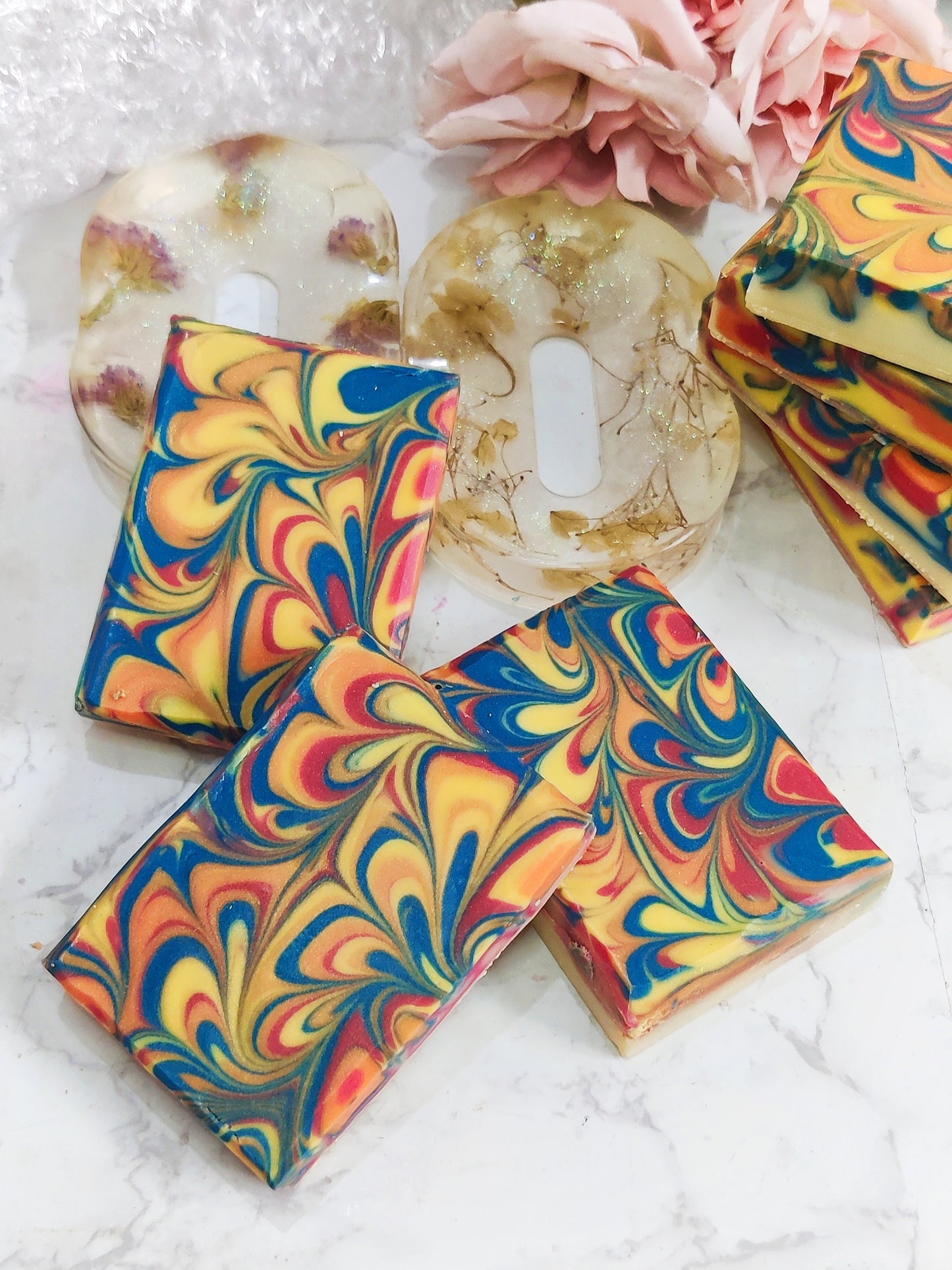 Rainbow swirls Cold Process Soap