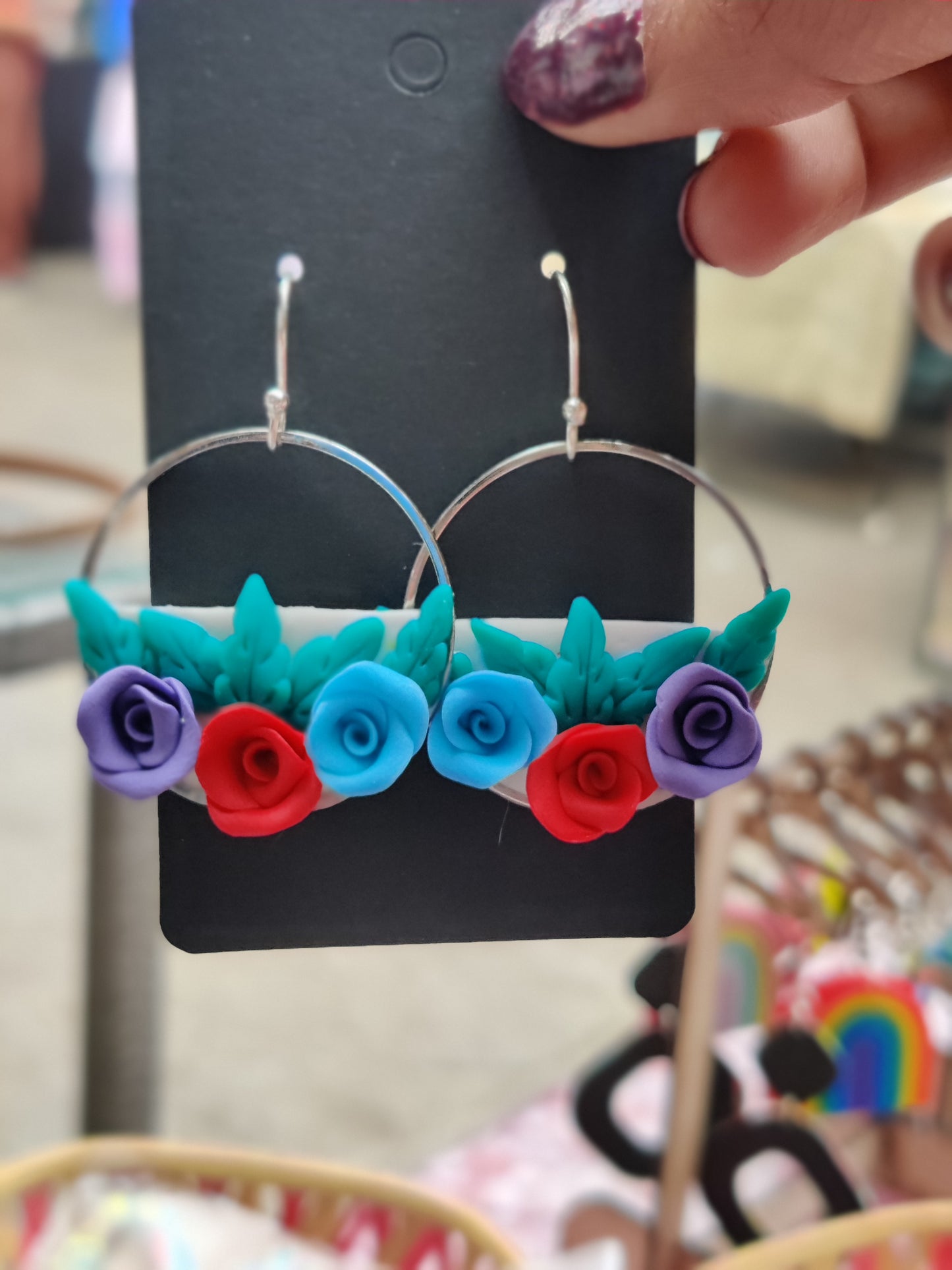 Roses Polymer clay earrings