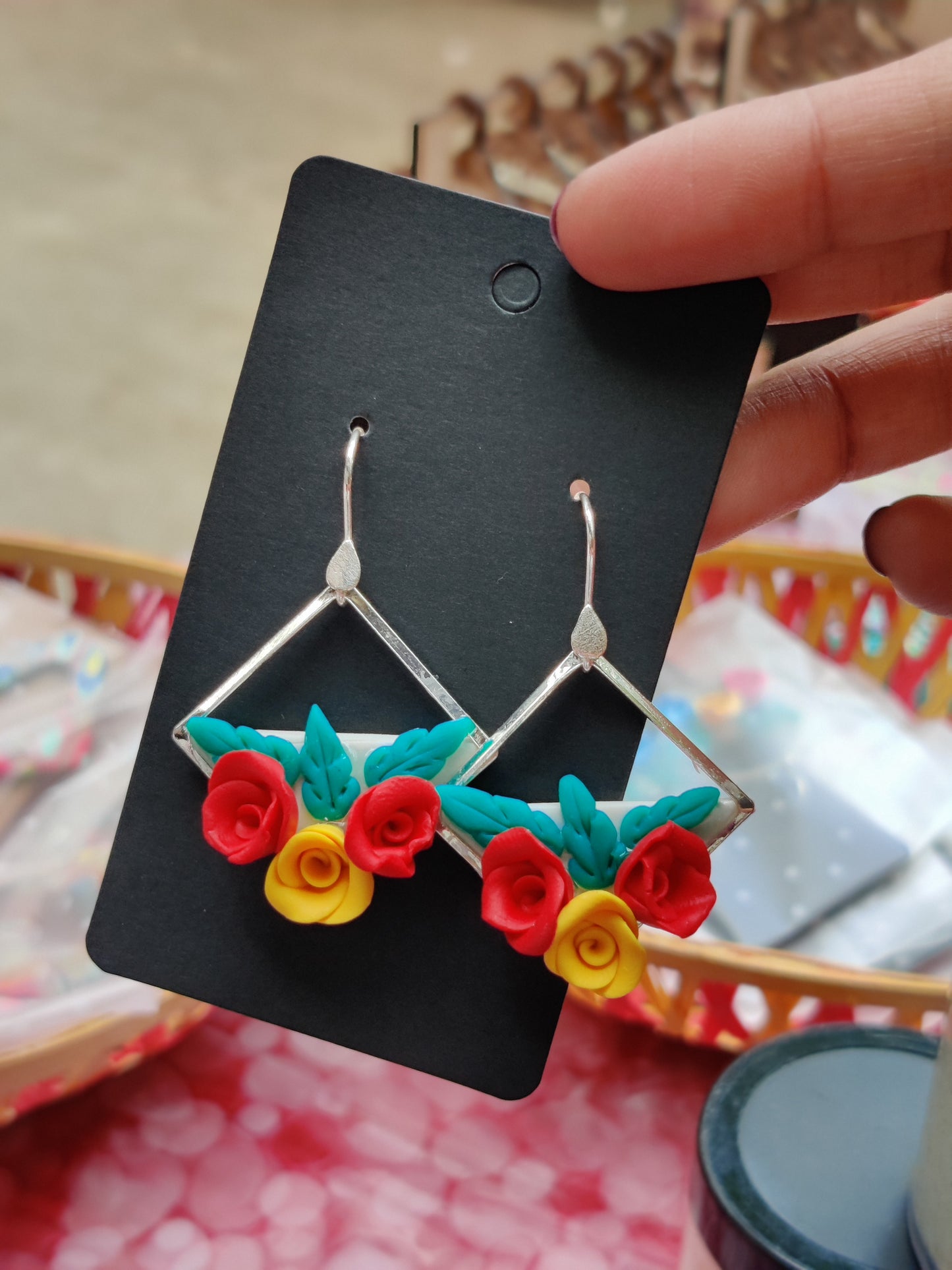 Roses Polymer clay earrings