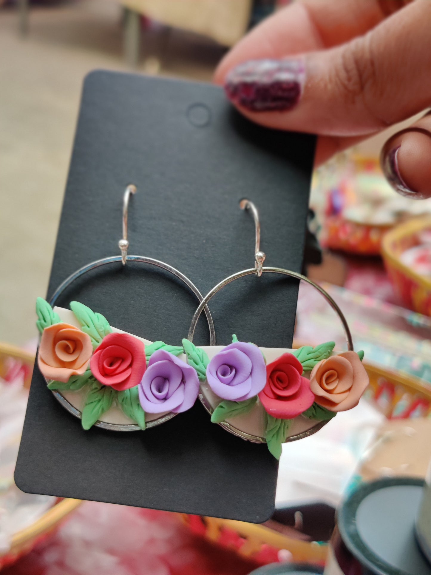Roses Polymer clay earrings