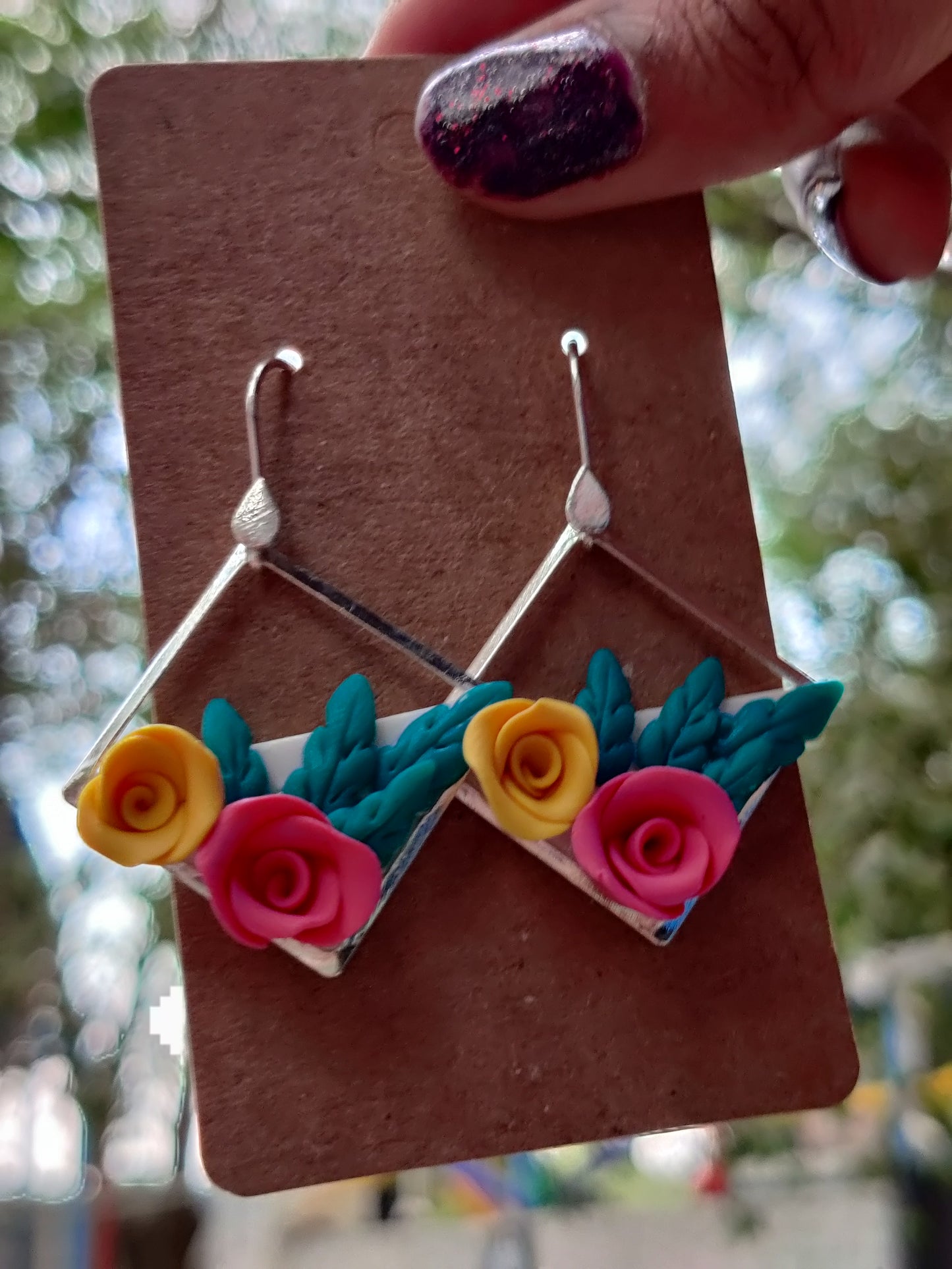Roses Polymer clay earrings
