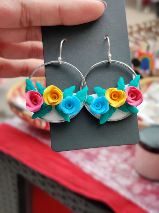 Roses Polymer clay earrings