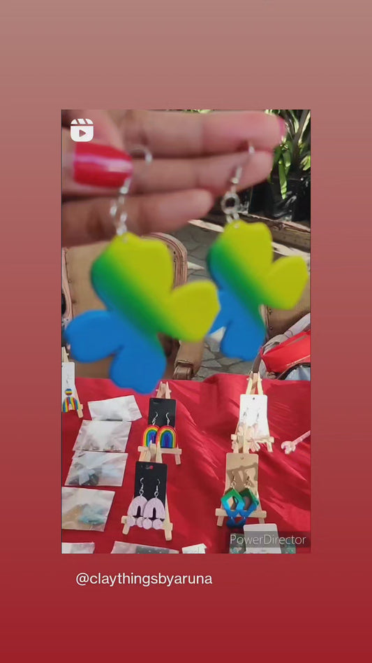 Poinsettia large dangler earring
