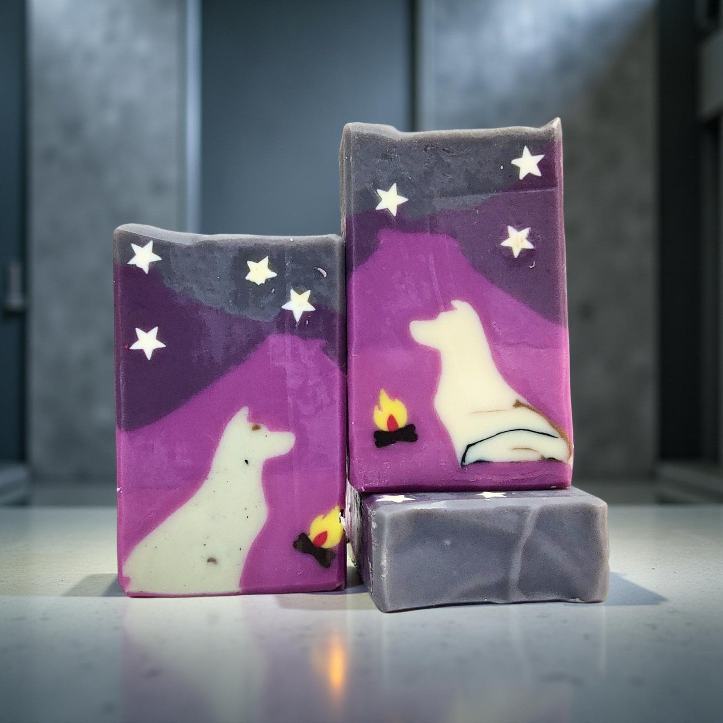 Double Butter Cold Process soap - Starry Campfire