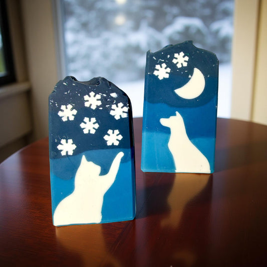Double Butter Cold Process soap - Snowflakes