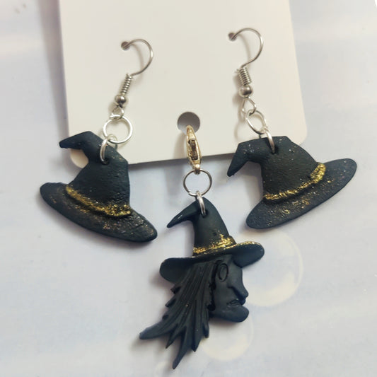 Witch's hat Earring and pendant