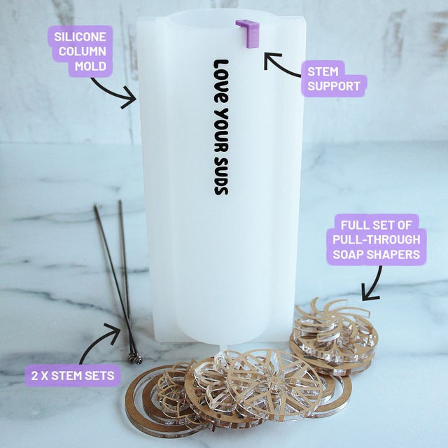 Silicone Column Mold Plus Soap Shaper (9) Set – Acrylic